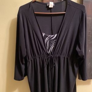 Brittany Black Top with built in cami